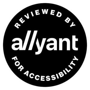 Reviewed by Allyant for Accessibility Badge Black